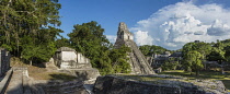 Guatemala, Temple I, or Temple of the Great Jaguar, is a funerary pyramid dedicated to Jasaw Chan K'awil, who was entombed in the structure in AD 734, The pyramid was completed around 740-750 and rise...