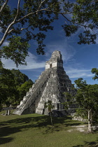 Guatemala, Temple I, or Temple of the Great Jaguar, is a funerary pyramid dedicated to Jasaw Chan K'awil, who was entombed in the structure in AD 734, The pyramid was completed around 740-750 and rise...