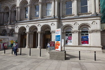 Ireland, North, Belfast, Entrance to Tesco Metro in former bank building on Royal Avenue.