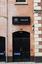 Ireland, North, Belfast, Stage door entrance to the Ulster Hall on Linenhall Street.