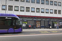 Ireland, North, Belfast, Glider bus stop on May Street.