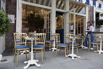 Ireland, North, Belfast, Exterior of the Chubby Cherub restaurant on Chichester street.