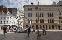 Ireland, North, Belfast, Modern sculpture in Cornmarket.