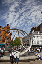 Ireland, North, Belfast, Modern sculpture in Cornmarket.