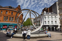 Ireland, North, Belfast, Modern sculpture in Cornmarket.