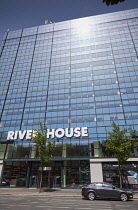 Ireland, North, Belfast, High Street, River House modern glass fronted office block.