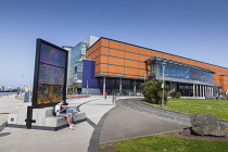 Ireland, North, Belfast, Queens Quay, SSE Arena, Game of Thrones Stained Glass exhibit.