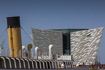 Ireland, North, Belfast, Titanic quarter visitor attraction seen from the SS Nomadic tender.