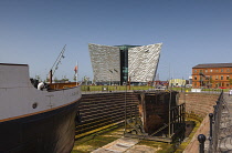 Ireland, North, Belfast, Titanic quarter visitor attraction seen from the SS Nomadic tender.