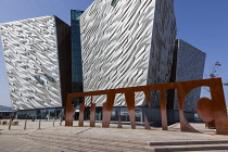 Ireland, North, Belfast, Titanic Quarter, Visitor centre designed by Civic Arts & Eric R Kuhne.