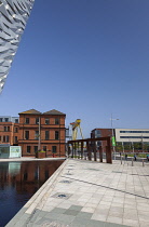 Ireland, North, Belfast, Titanic Quarter, Visitor centre designed by Civic Arts & Eric R Kuhne.