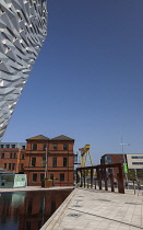 Ireland, North, Belfast, Titanic Quarter, Visitor centre designed by Civic Arts & Eric R Kuhne.