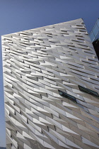 Ireland, North, Belfast, Titanic Quarter, Visitor centre designed by Civic Arts & Eric R Kuhne.