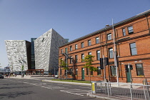 Ireland, North, Belfast, Titanic Quarter, Visitor centre designed by Civic Arts & Eric R Kuhne.