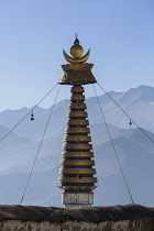 The Drepung Monastery was founded in 1416 A.D. and was the largest monastery in all of Tibet, housing up to 10,000 monks at one time.  Near Lhasa, Tibet.