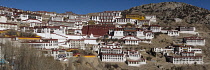 The Ganden Monastery sits at the top of a natural amphitheater on Wangbur Mountain.  It was founded in 1409 A.D.  but was mostly destroyed in 1959 by the Chinese military.   It has been partially rebu...