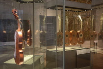 England, Oxford, Ashmolean Museum, Stradivari guitars and violin collection.