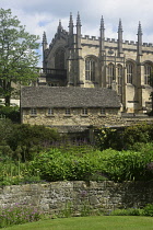 England, Oxford, Christ Church, gardens and chapel.