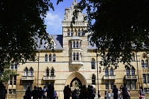England, Oxford, Christ Church main entrance with trees.
