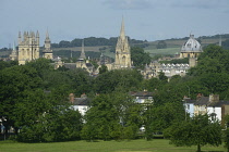 England, Oxford, Cowley Road, City of Spires, view of Oxford centre from South Park.