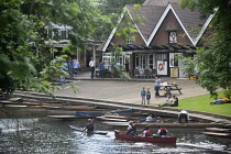 England, Oxford, The Boathouse beside the river Cherwell.