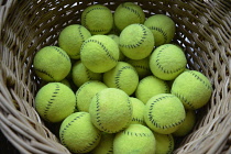 England, Oxford, Merton College, Real Tennis balls, hand stitched.