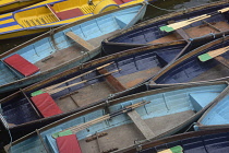 England, Oxford, Punts at Magdalen Bridge.