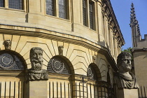 England, Oxford, Sheldonian Theatre with Herm (Emperor heads).