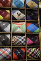 England, Oxford, argyle socks at Walters of Oxford, Turl Street.