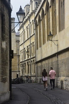 England, Oxford, Brasenose Lane streets scene.