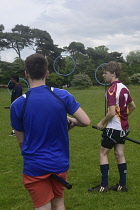 England, Oxford, University Parks, Quidditch team practice.
