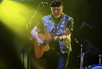 England, Oxfordshire, Cropredy, Richard Thompson playing guitar at the festival.