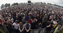 England, Oxfordshire, Cropredy, Panoramic of the crowd at the festival.