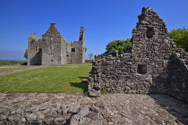 Ireland, County Fermanagh,  Ruin of Tully Castle on the shores of Lough Erne which was a fortified house with a rectangular bawn built for Sir John Hume, a Scottish planter, in 1619.