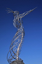 Ireland, County Antrim, Belfast, Beacon of Hope sculpture on Oxford Street, known locally as Nuala with the Hula.