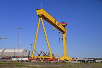 Ireland, County Antrim, Belfast, Queens Island, One of the two Harland and Wolff cranes known as Samson.