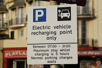 Transport, Cars, Electric, Recharging point sign.