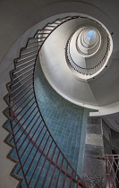 Slovenia, Ljubljana, Staircase in the Neboticnik or Skyscraper Building which was constructed in 1933 in the Art Deco style..