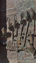 Slovenia, Ljubljana, Side entrance door of the Cathedral of St Nicholas, also known as the Ljubljana Door which is decorated with portraits of 20th century bishops of Ljubljana.
