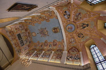 Slovenia, Ljubljana, Ljubljana Castle, Chapel of St George and it's highly decorated ceiling.