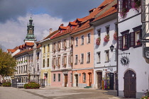 Slovenia, Upper Carniola, Skofja Loka, Mestni trg Square the town's main square..