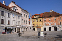 Slovenia, Upper Carniola, Kranj, Glavni trg which is the Old Towns main square.