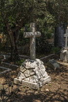 Israel, Haifa, Old German Cemetery, Gravestones in the old German Cemetery, adjacent to the British War Cemetery. The people buried in this cemetary were German immigrants to Palestine in the German C...