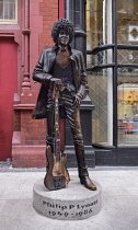 Ireland, Dublin, Statue of the late Philip Lynott former frontman of the Irish rock group Thin Lizzy.