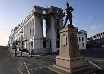 England, East Sussex, Eastbourne, Exterior of the Claremont Hotel, gutted by fire.