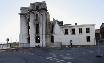 England, East Sussex, Eastbourne, Exterior of the Claremont Hotel, gutted by fire.