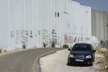 Palestine, Bethlehem, The Israeli border security wall at Bethlehem in the Occupied Territory of the West Bank.