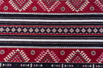 Jordan, Wadi Rum Protected Area, Traditional Bedouin woven cloth. Wadi Rum Protected Area, a UNESCO World Heritage Site.
