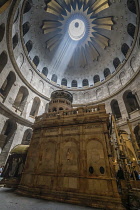 Israel, Jerusalem, The Aedicule or Kouvouklion is a small chapel under the rotunda that encloses the Holy Sepulchre. The Old City of Jerusalem and its Walls is a UNESCO World Heritage Site.