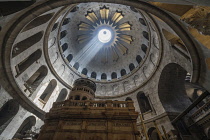 Israel, Jerusalem, The Aedicule or Kouvouklion is a small chapel under the rotunda that encloses the Holy Sepulchre. The Old City of Jerusalem and its Walls is a UNESCO World Heritage Site.